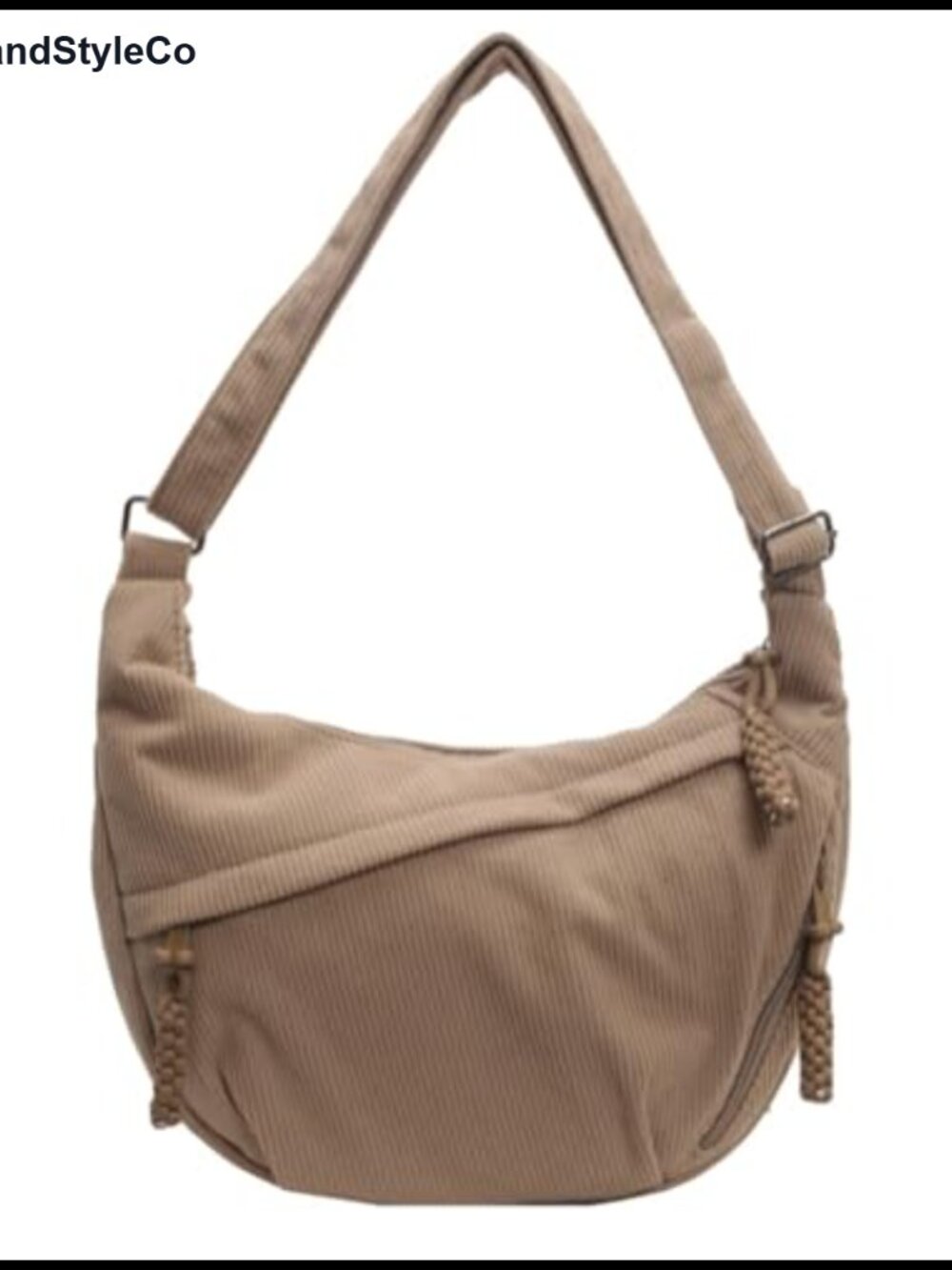 Corduroy Crescent Hobo Bag Crossbody Shoulder Purse